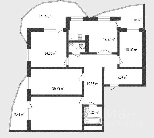 2-к кв. Тюменская область, Тюмень ул. Константина Посьета, 5 (58.9 м) - Фото 1
