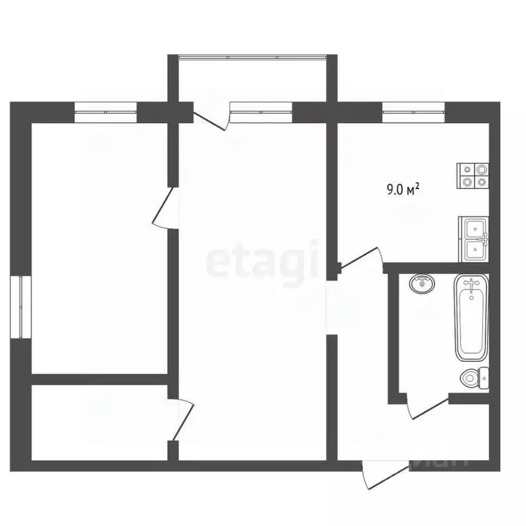 1-к кв. Ярославская область, Рыбинск ул. Приборостроителей, 32А (32.8 ... - Фото 2