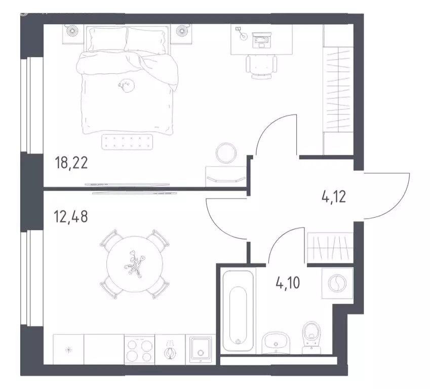 1-комнатная квартира: Ленинский городской округ, ЖК Новое Видное, 18.1 ... - Фото 1