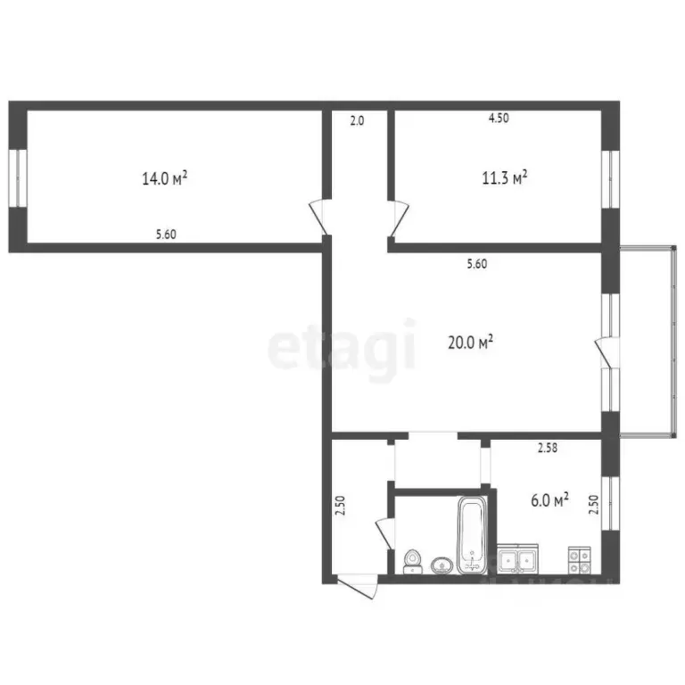 3-к кв. Тюменская область, Тюмень ул. Парфенова, 36 (58.5 м) - Фото 2