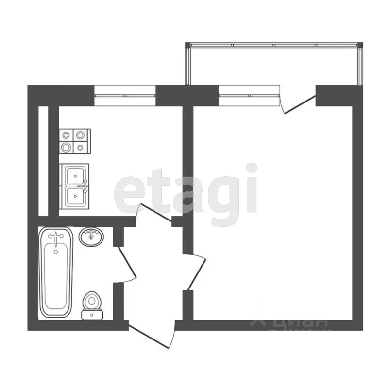 1-к кв. Ростовская область, Ростов-на-Дону ул. Лелюшенко, 9/1 (24.0 м) - Фото 1