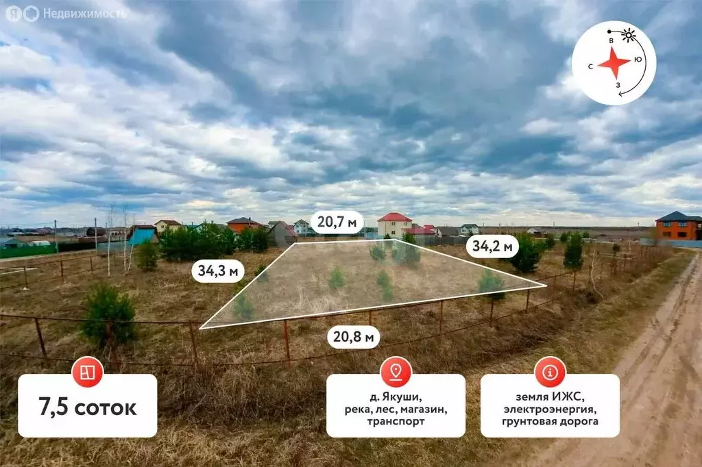 Участок в Тюменский район, деревня Якуши, улица Миннибаева (7.5 м) - Фото 1