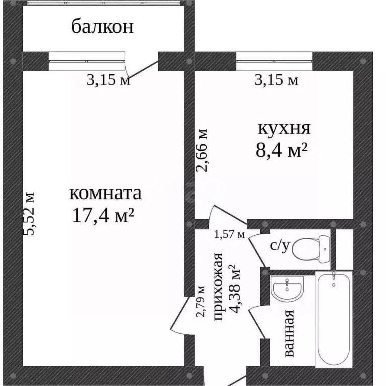 1-к кв. Белгородская область, Белгород ул. Победы, 148 (50.0 м) - Фото 2