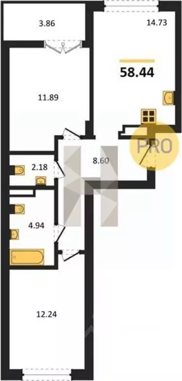 2-к кв. Калининградская область, Гурьевск ул. Героя России ... - Фото 1