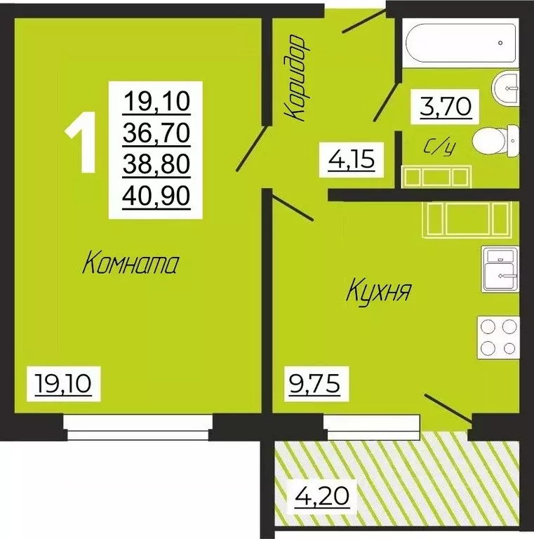 1-к кв. Смоленская область, Смоленск ул. Филатова, 3 (40.9 м) - Фото 0