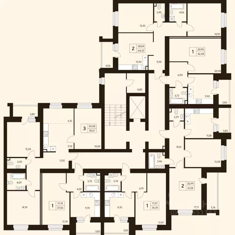 3-к кв. Башкортостан, Уфа ул. Жуковского, 19А (81.67 м) - Фото 2