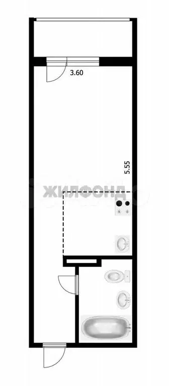 Квартира-студия, 27,4 м, 15/17 эт. - Фото 0