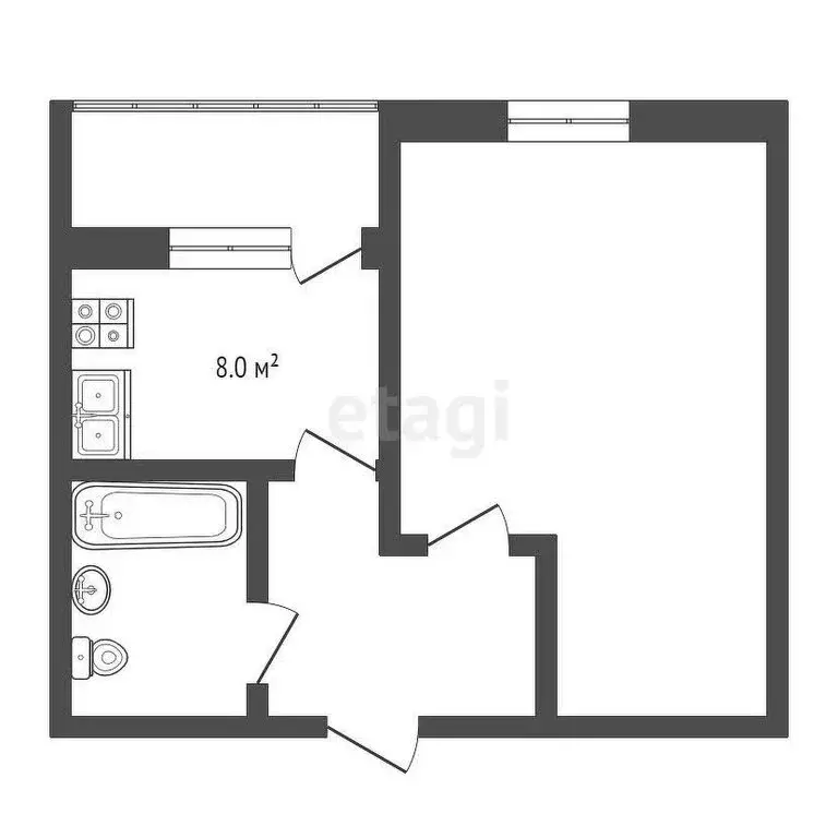 1-комнатная квартира: Муром, Пролетарская улица, 59 (37.2 м) - Фото 0