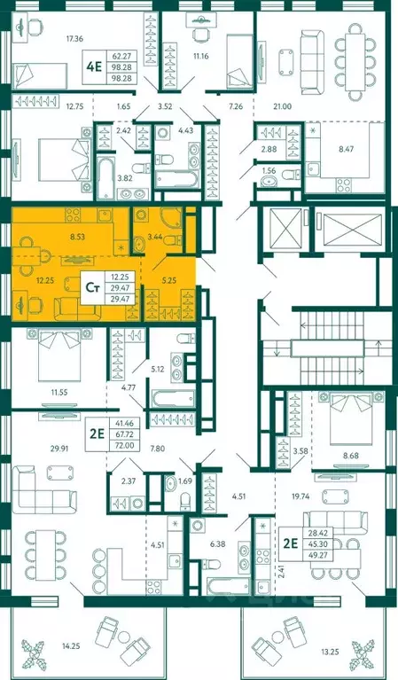 Студия Башкортостан, Уфа Зеленая Роща жилрайон, Терле Парк жилой ... - Фото 2