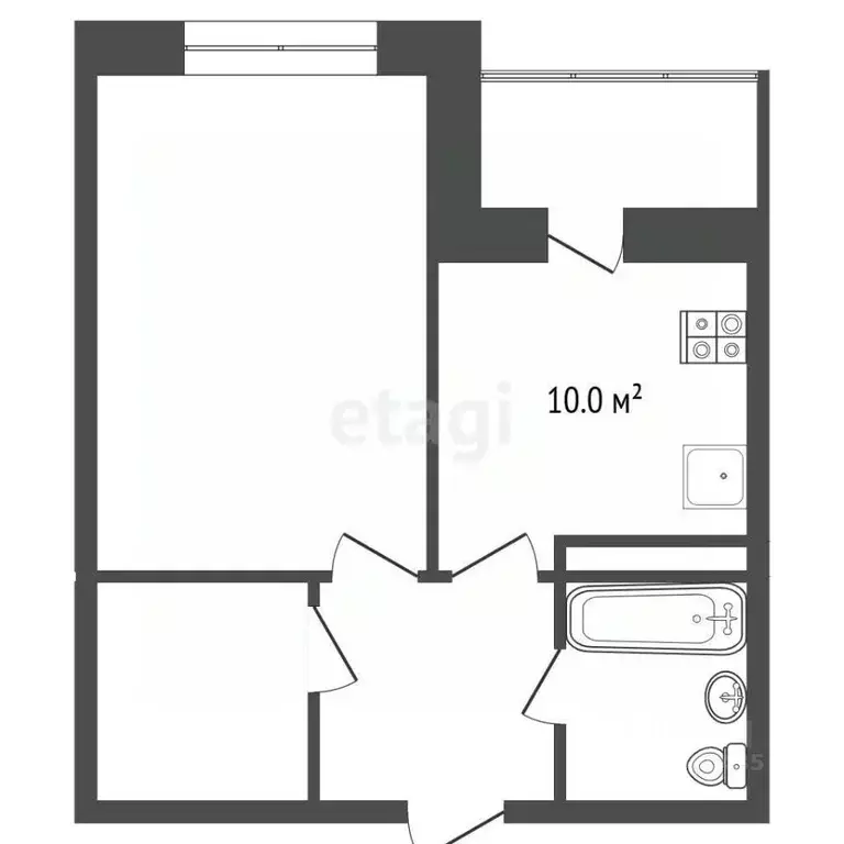 1-к кв. Московская область, Видное ул. Березовая, 10 (39.0 м) - Фото 2