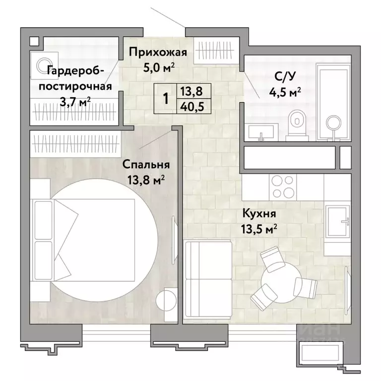 1-к кв. Хабаровский край, Хабаровск ул. Нагишкина (40.5 м) - Фото 1