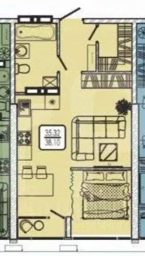 1-к кв. Приморский край, Владивосток Русская ул., 95 (40.0 м) - Фото 2