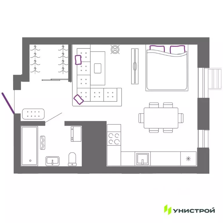 1-к кв. Свердловская область, Екатеринбург ул. Крауля, 194 (35.2 м) - Фото 1
