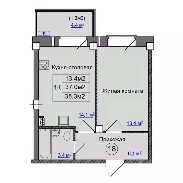 1-к кв. Псковская область, Псковский район, Завеличенская волость, д. ... - Фото 1