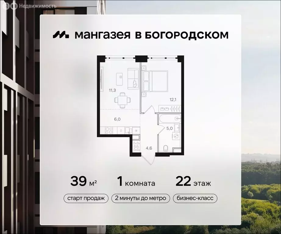 1-комнатная квартира: Москва, ВАО, район Богородское, жилой комплекс ... - Фото 0