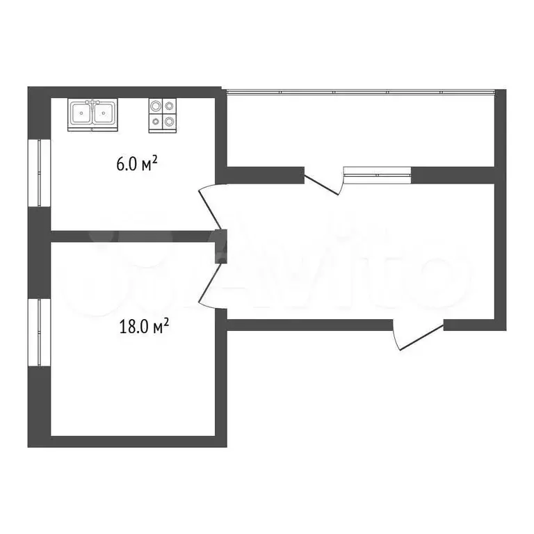 1-к. квартира, 31,4 м, 5/5 эт. - Фото 1