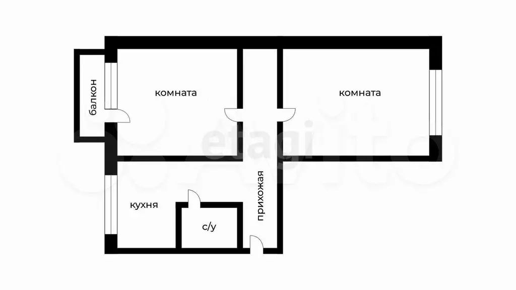 2-к. квартира, 46 м, 5/5 эт. - Фото 0