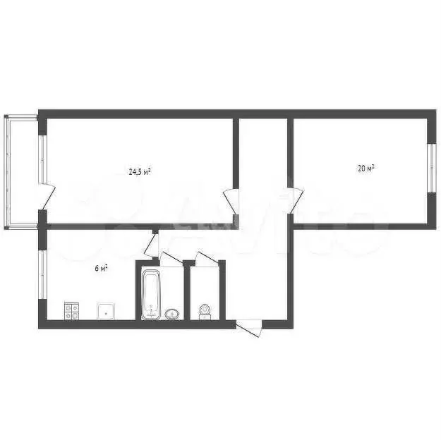 2-к. квартира, 48 м, 2/5 эт. - Фото 0