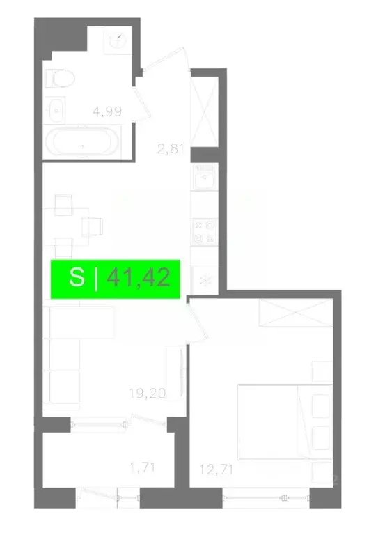 1-к кв. Санкт-Петербург Московское ш., 13ВА (41.42 м) - Фото 0