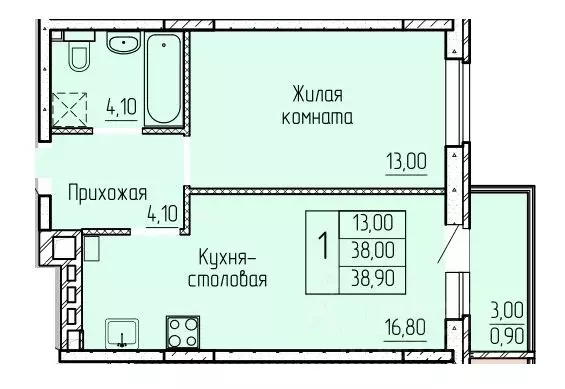 1-к кв. Ростовская область, Батайск ул. Макаровского, 4к2 (39.3 м) - Фото 0