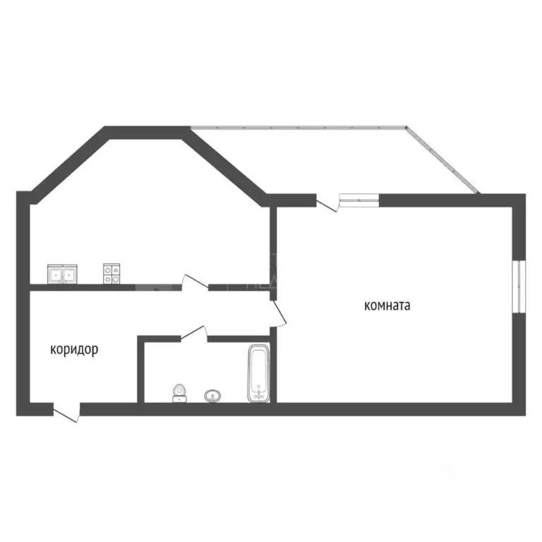 1-к кв. Тюменская область, Тюмень ул. 50 лет Октября, 33А (39.2 м) - Фото 1