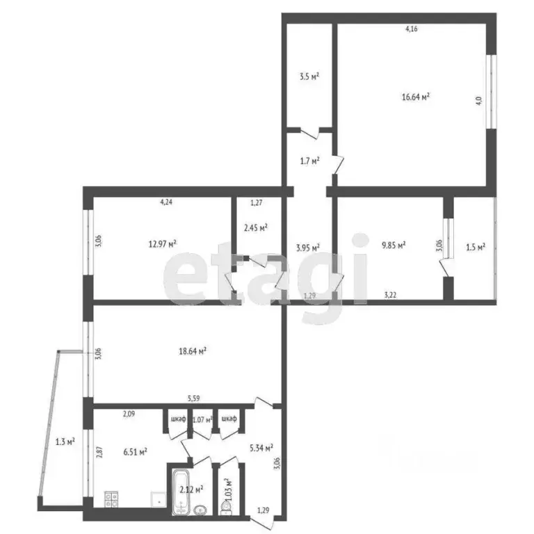 4-к кв. Мордовия, Саранск Гожувская ул., 29 (85.8 м) - Фото 2