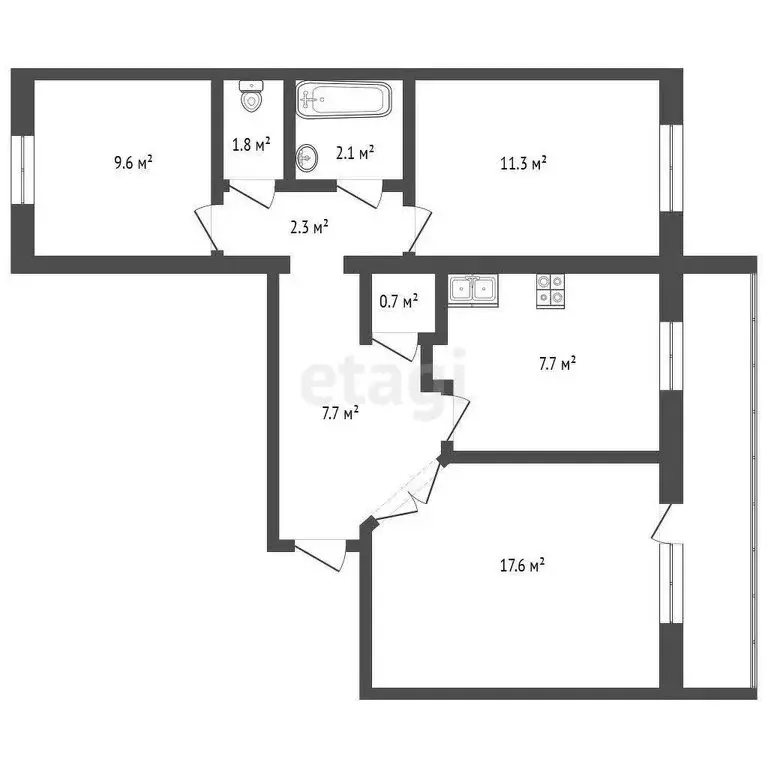 3-комнатная квартира: Ярославль, Суздальское шоссе, 28к3 (60.8 м) - Фото 1