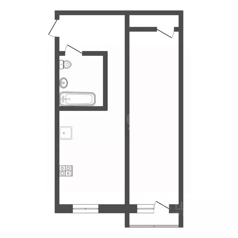 1-к кв. Тульская область, Богородицк Пролетарская ул., 19 (30.4 м) - Фото 2