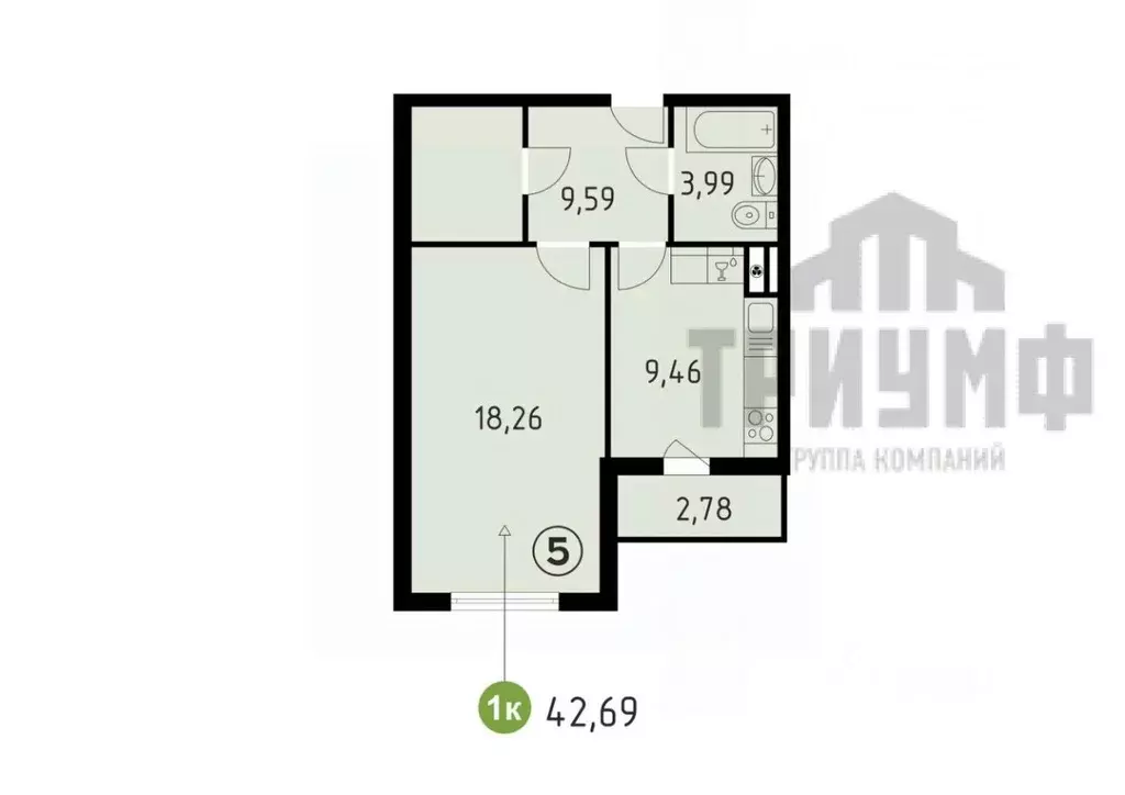 1-к кв. Нижегородская область, Кстово ул. Сутырина, 9 (42.69 м) - Фото 1