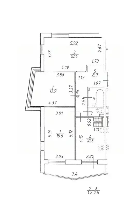 3-к кв. Санкт-Петербург Лабораторный просп., 20к3 (71.3 м) - Фото 1