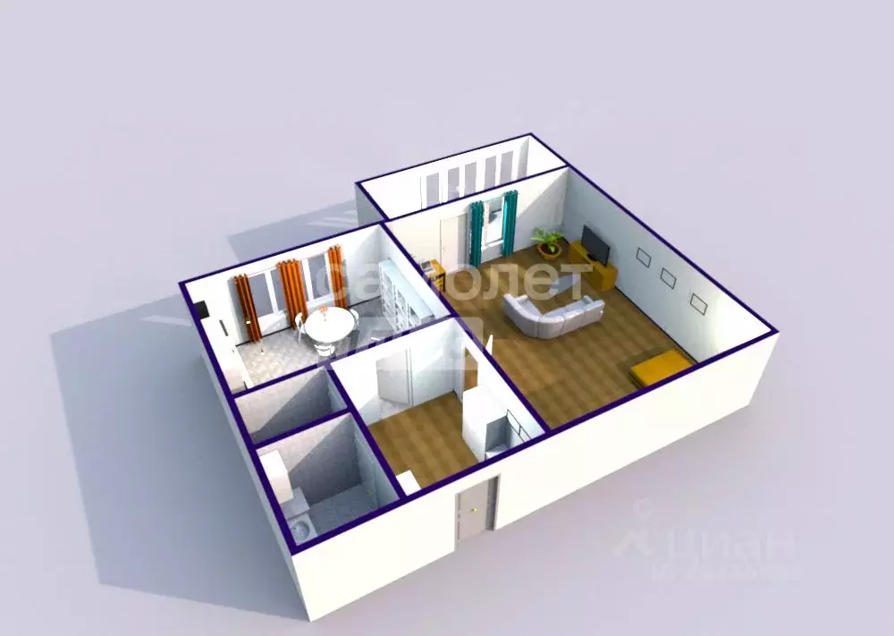 1-к кв. Пензенская область, Пенза ул. Антонова, 54 (45.0 м) - Фото 2