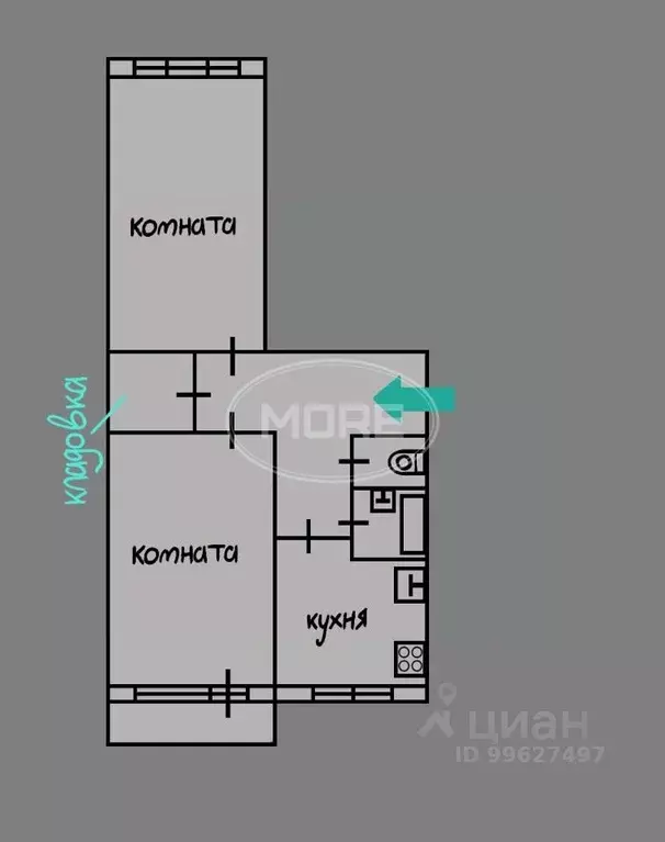 2-к кв. Калининградская область, Калининград ул. Маршала Борзова, 70 ... - Фото 1