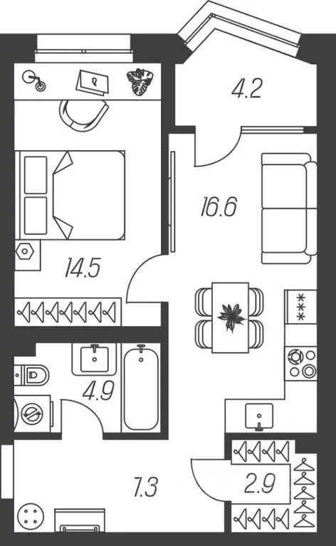 1-к кв. Тульская область, Тула ул. Михеева (50.4 м) - Фото 1