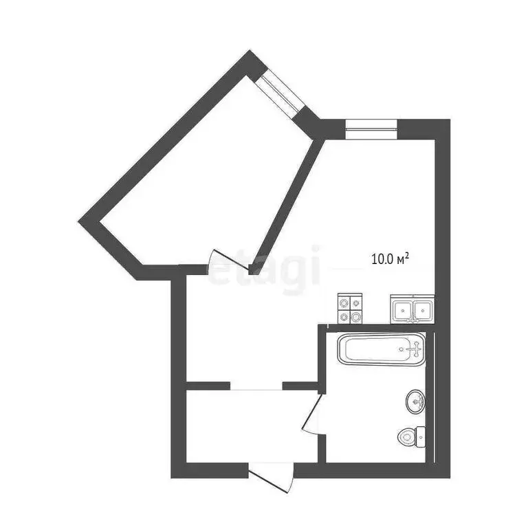 1-комнатная квартира: Тюмень, улица Республики, 204к5 (33 м) - Фото 1