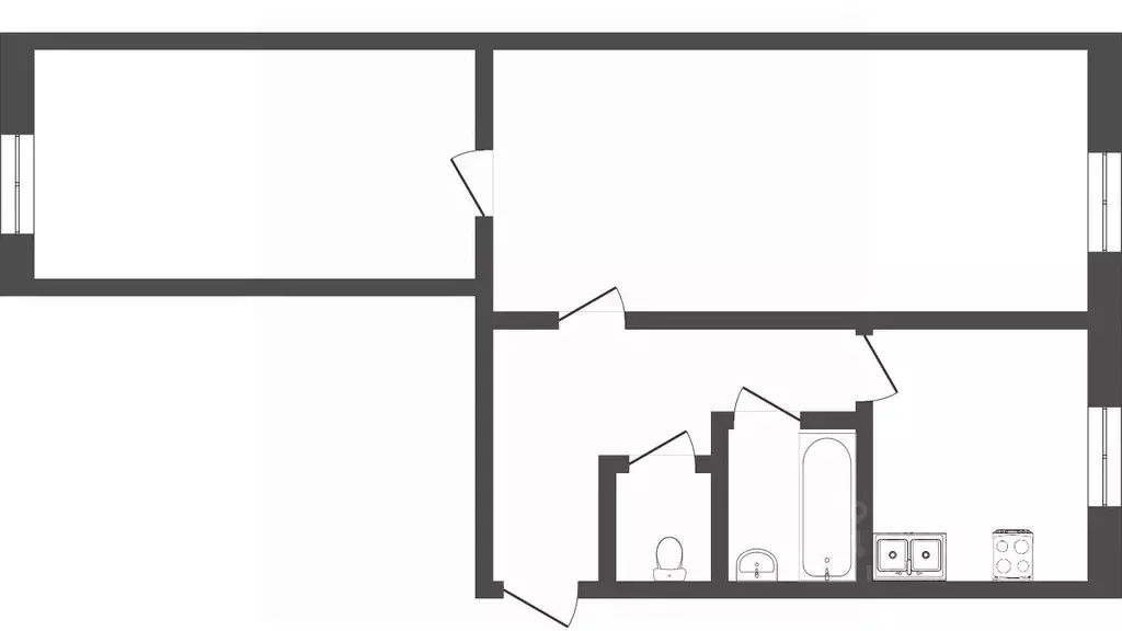 2-к кв. Тюменская область, Тюменский муниципальный округ, пос. ... - Фото 2