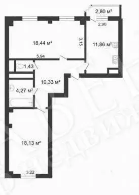 2-комнатная квартира: Воронеж, Беговая улица, 219Е (65 м) - Фото 0