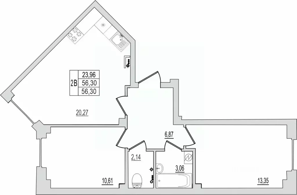 2-к кв. Псковская область, Псков Линейная ул., 87 (56.3 м) - Фото 0