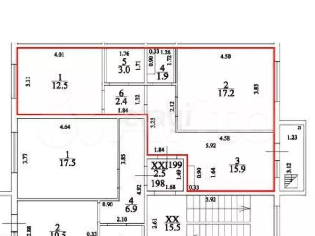 2-к. квартира, 52,9 м, 8/9 эт. - Фото 0