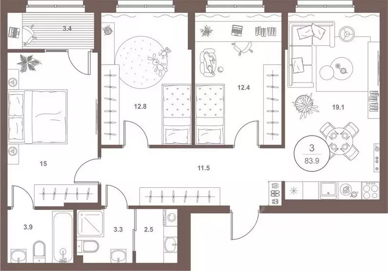 3-к кв. Пензенская область, Пенза Арбеково жилрайон, Дальнее Арбеково ... - Фото 2