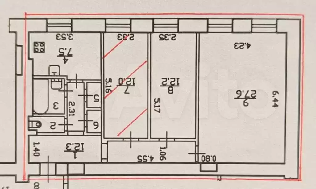 3-к. квартира, 78 м, 4/4 эт. - Фото 0