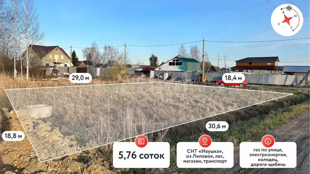 Участок в Тюменская область, Тюмень Ивушка садовое товарищество, ул. ... - Фото 0