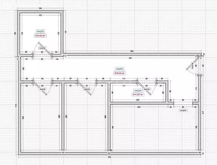 3-комнатная квартира: Назрань, Московская улица, 70 (97.6 м) - Фото 1