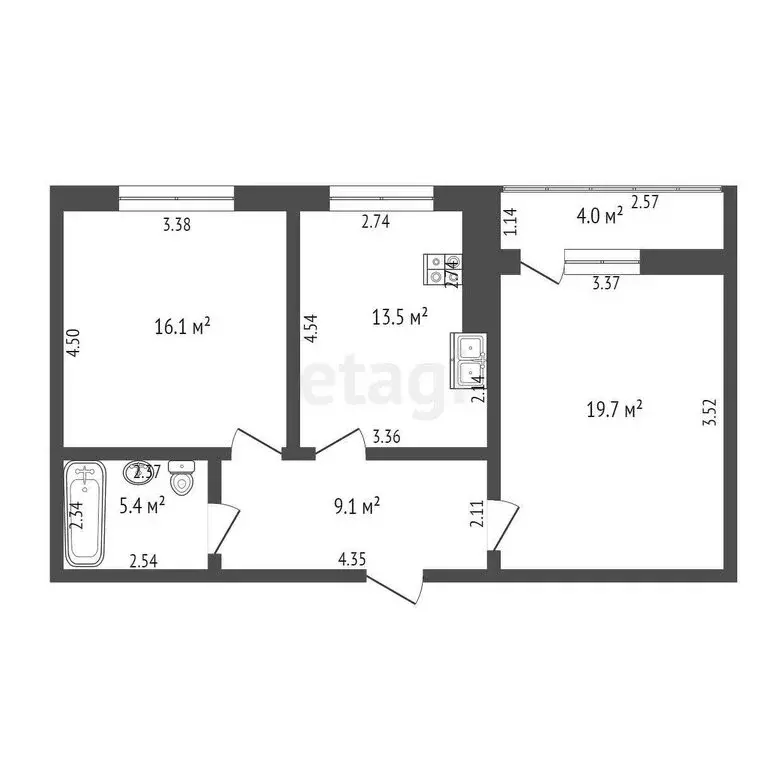 2-комнатная квартира: Калининград, Красная улица, 139А (67 м) - Фото 0