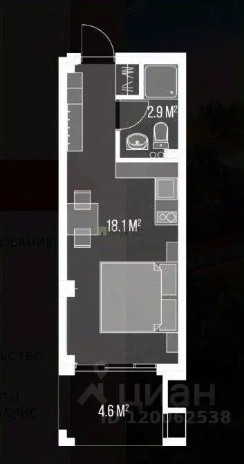 Студия Крым, Черноморский район, с. Межводное пер. Объездной, 1 (26.0 ... - Фото 2