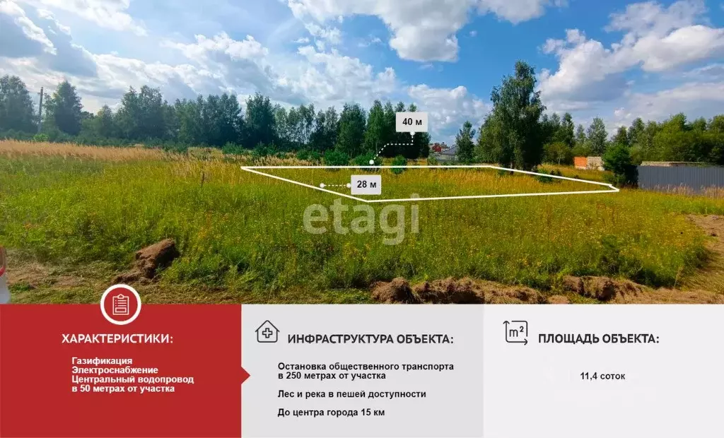 Участок в Калужская область, Калуга городской округ, д. Плетеневка  ... - Фото 1