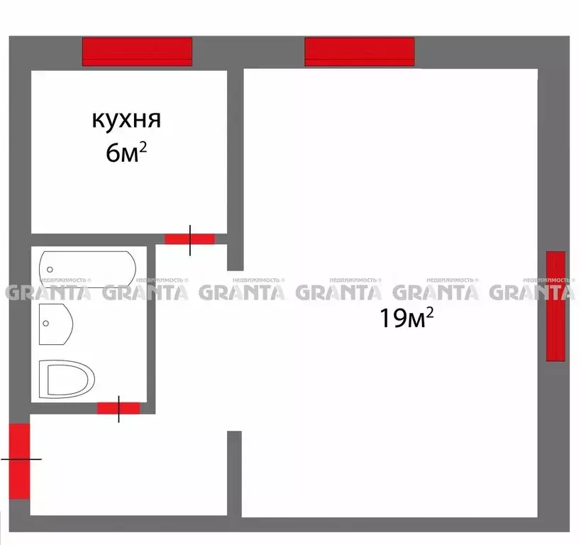 1-комнатная квартира: Красноярск, Транзитная улица, 22 (30.9 м) - Фото 1