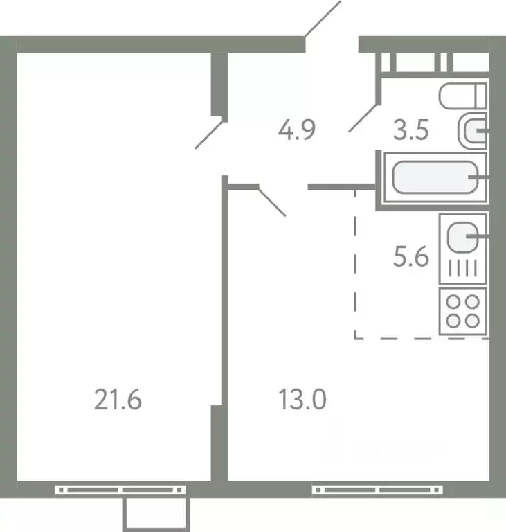 2-к кв. Московская область, Ленинский городской округ, Молоково пгт ... - Фото 1