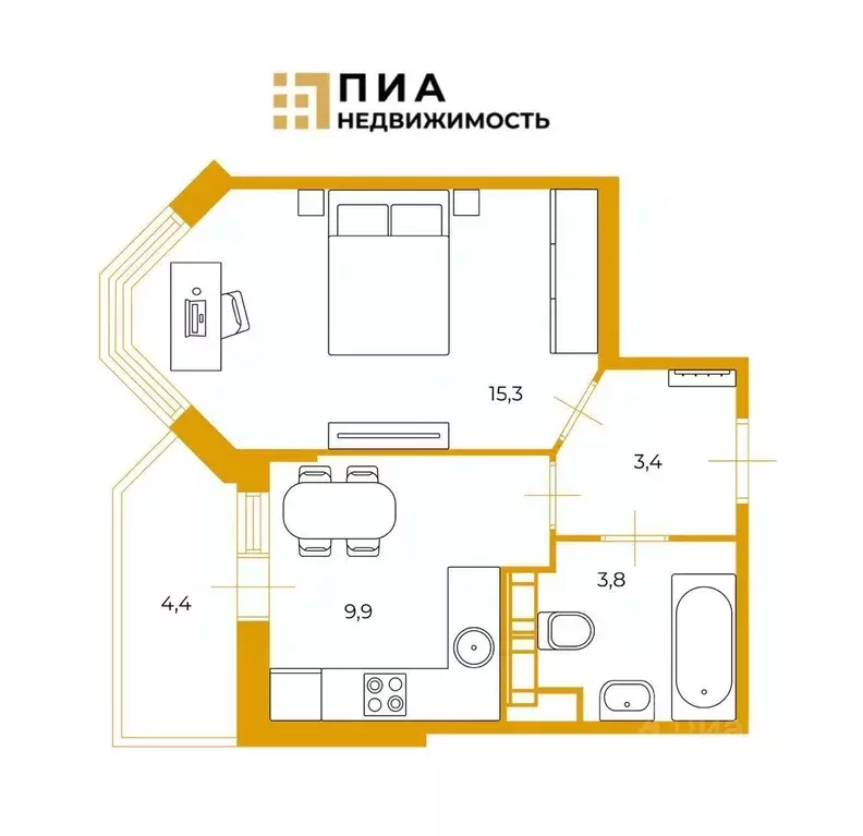 1-к кв. Санкт-Петербург просп. Ветеранов, 175к4 (32.4 м) - Фото 2