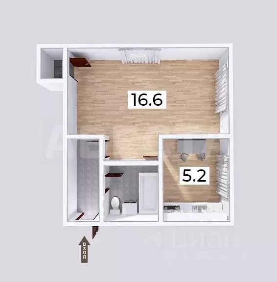 1-к кв. Омская область, Омск Городок Нефтяников мкр, ул. 4-я ... - Фото 2