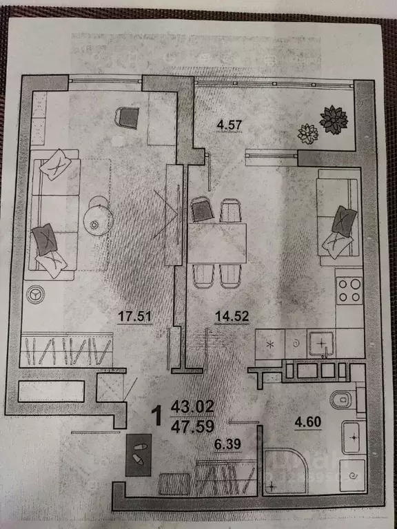 1-к кв. Саратовская область, Энгельс Полиграфическая ул., 77 (47.6 м) - Фото 2